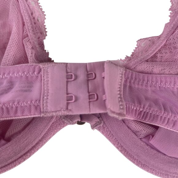 Auden Unlined Balconette Bra Womens 36A Mauve Pink New Lace Underwire - Picture 7 of 11